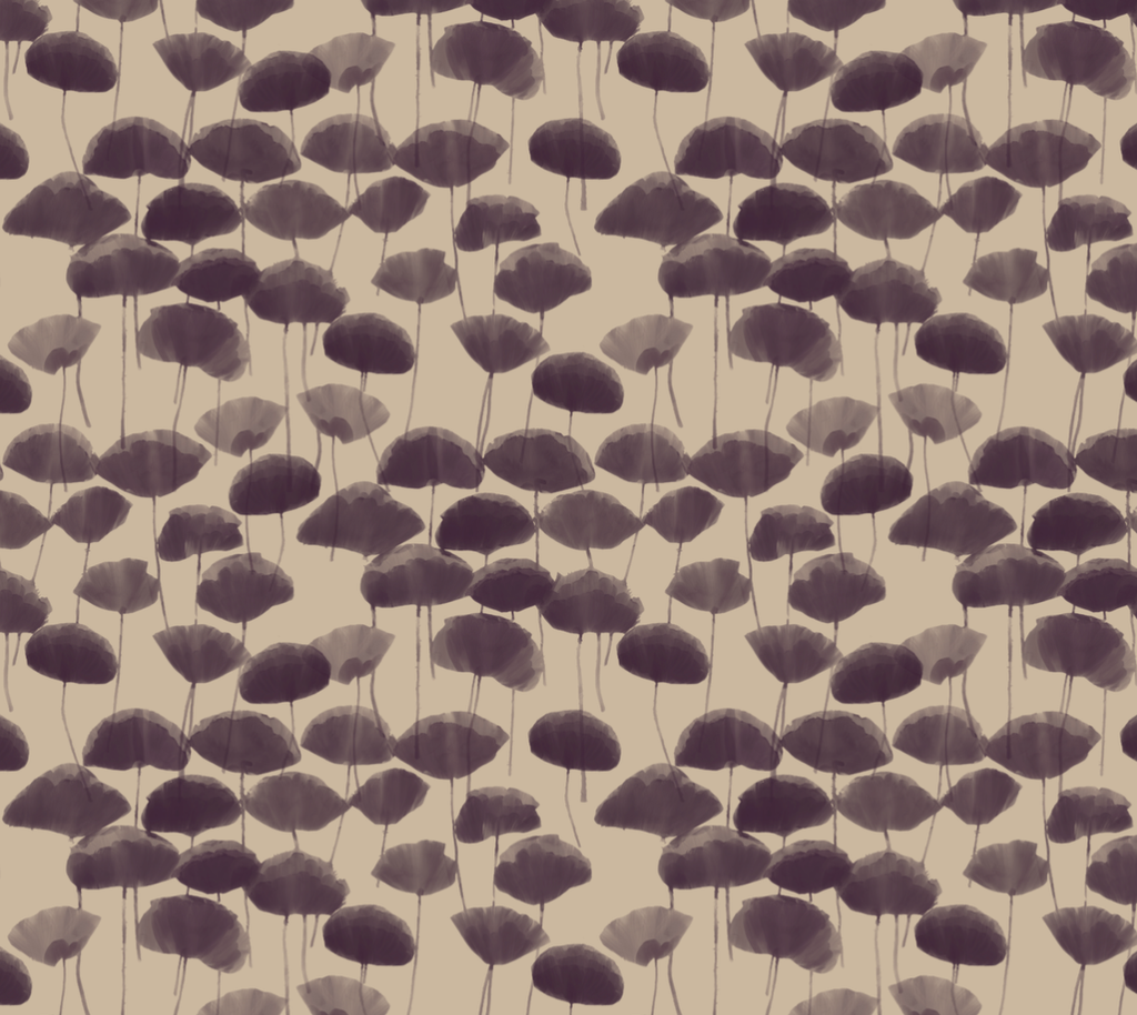 Falling Ginkgo in Plum, Fabric