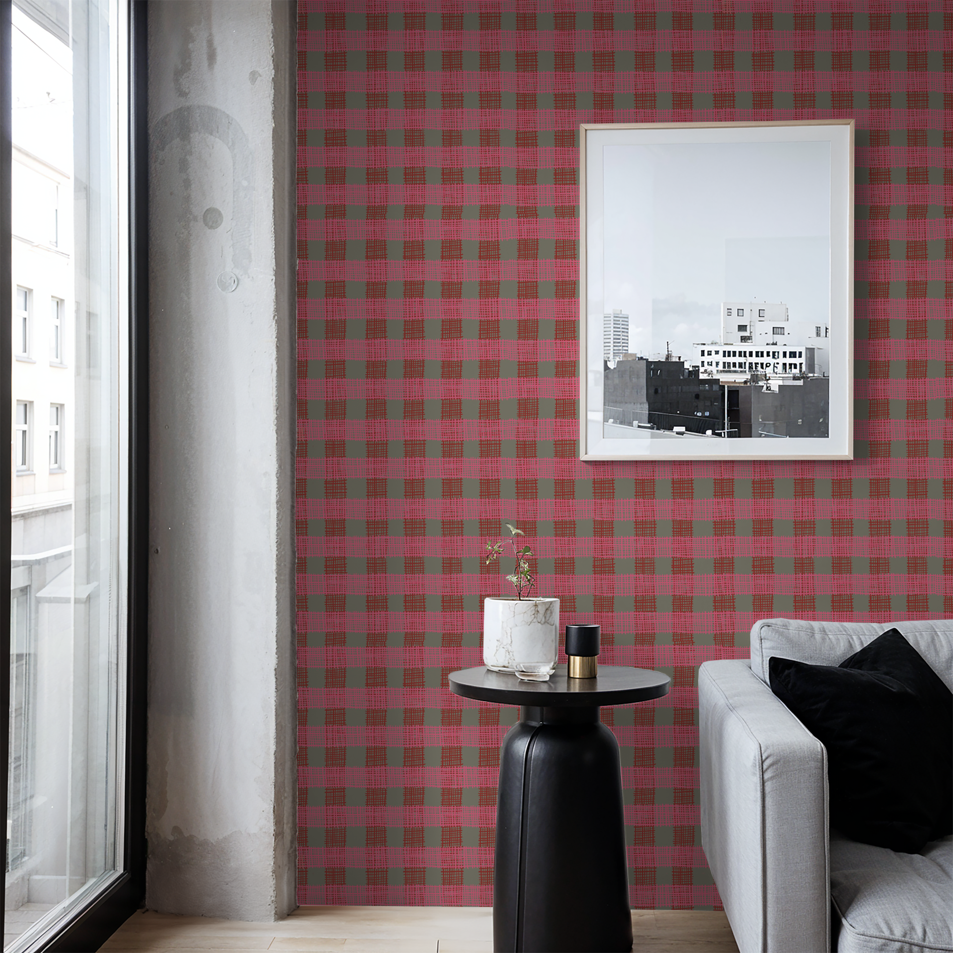 Buffalo plaid pink