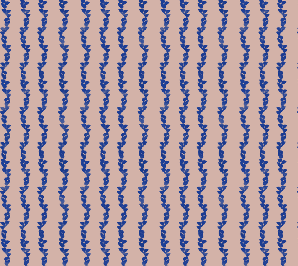 Cobalt Vine on Blush, Fabric