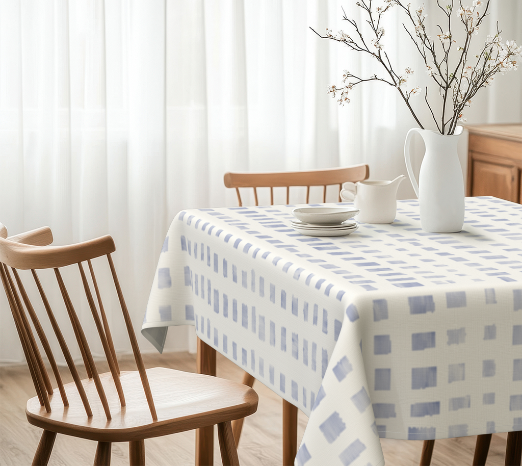 Washed squares tablecloth