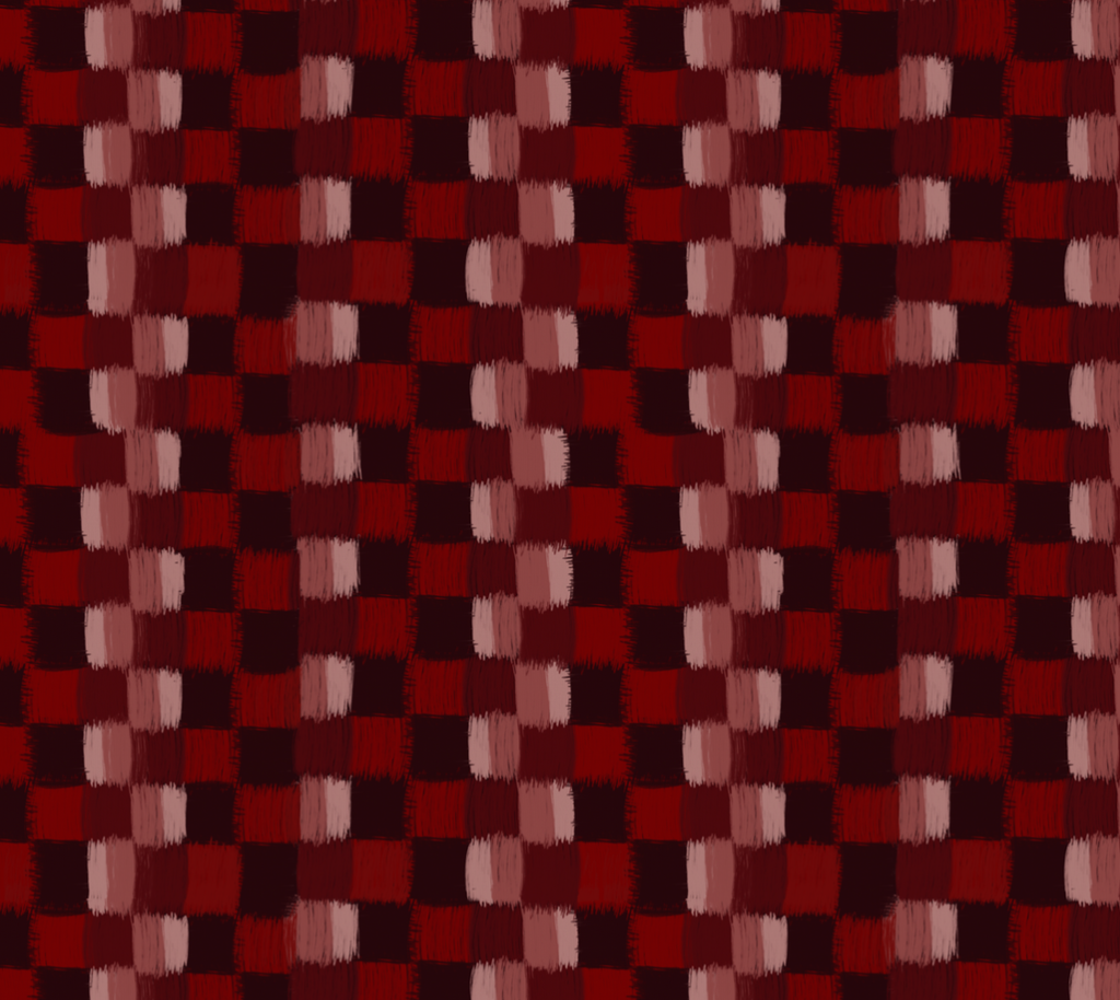 Scratched quilt in reds Fabric