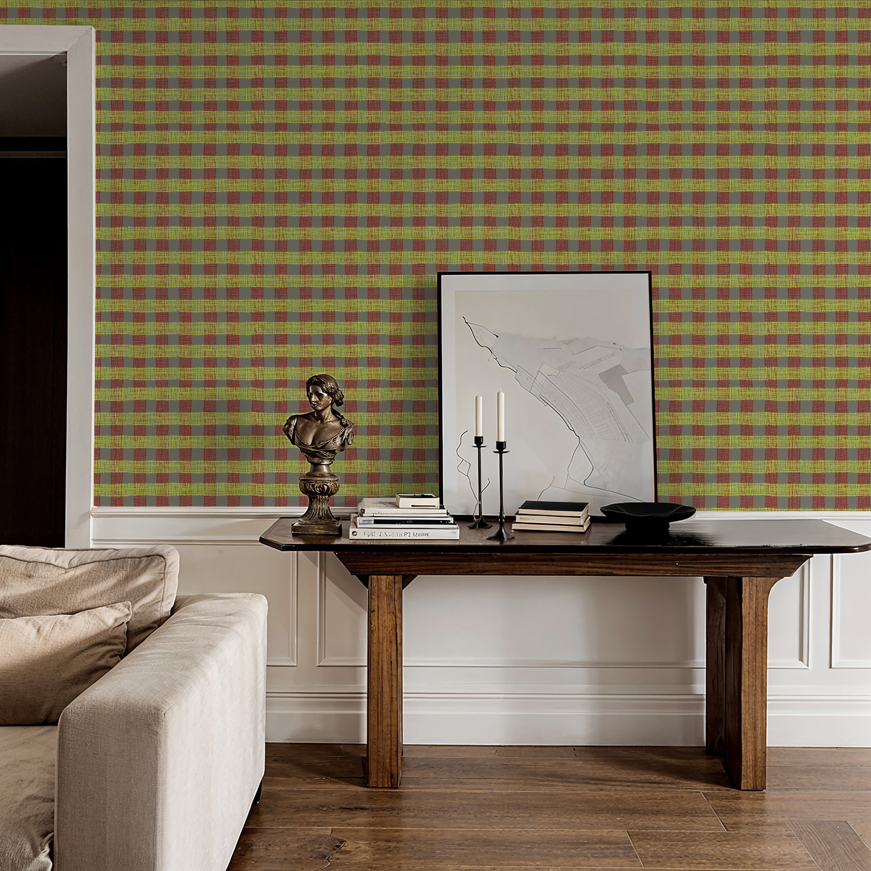 Buffalo plaid bright yellow