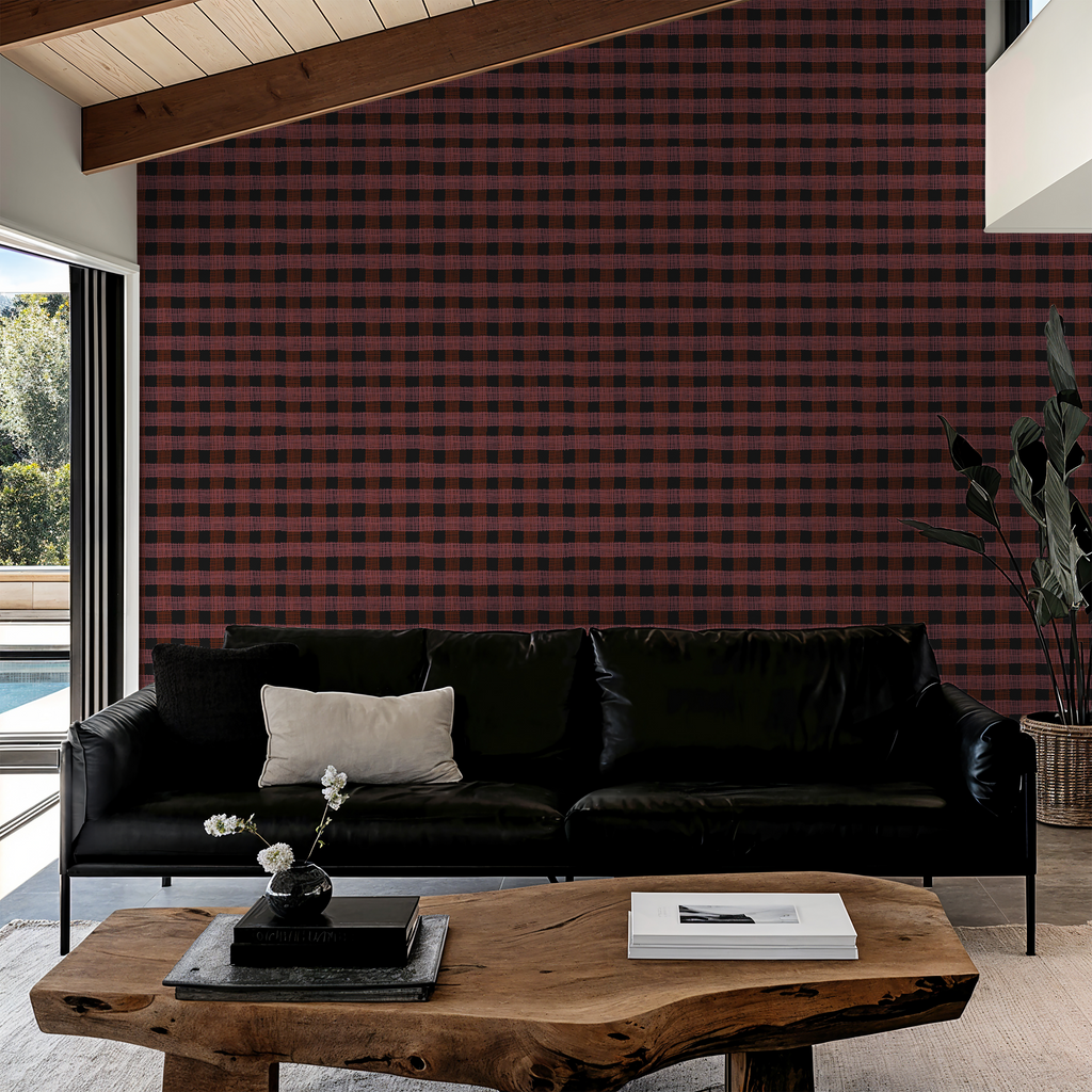 Buffalo plaid black brown pink
