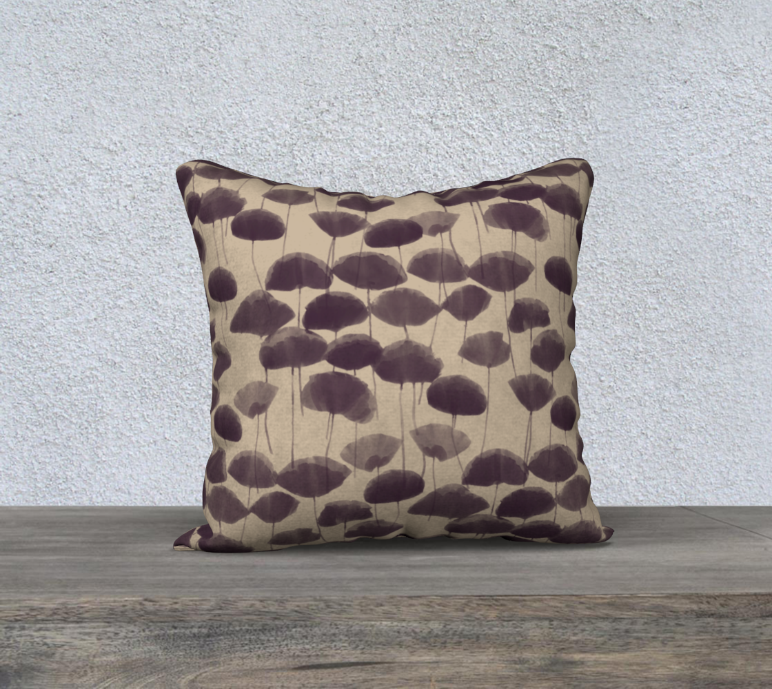 falling ginko in plum throw pillow 18in
