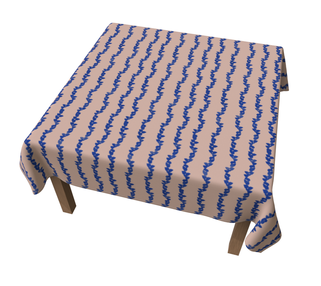Cobalt Vine on blush, Tablecloth