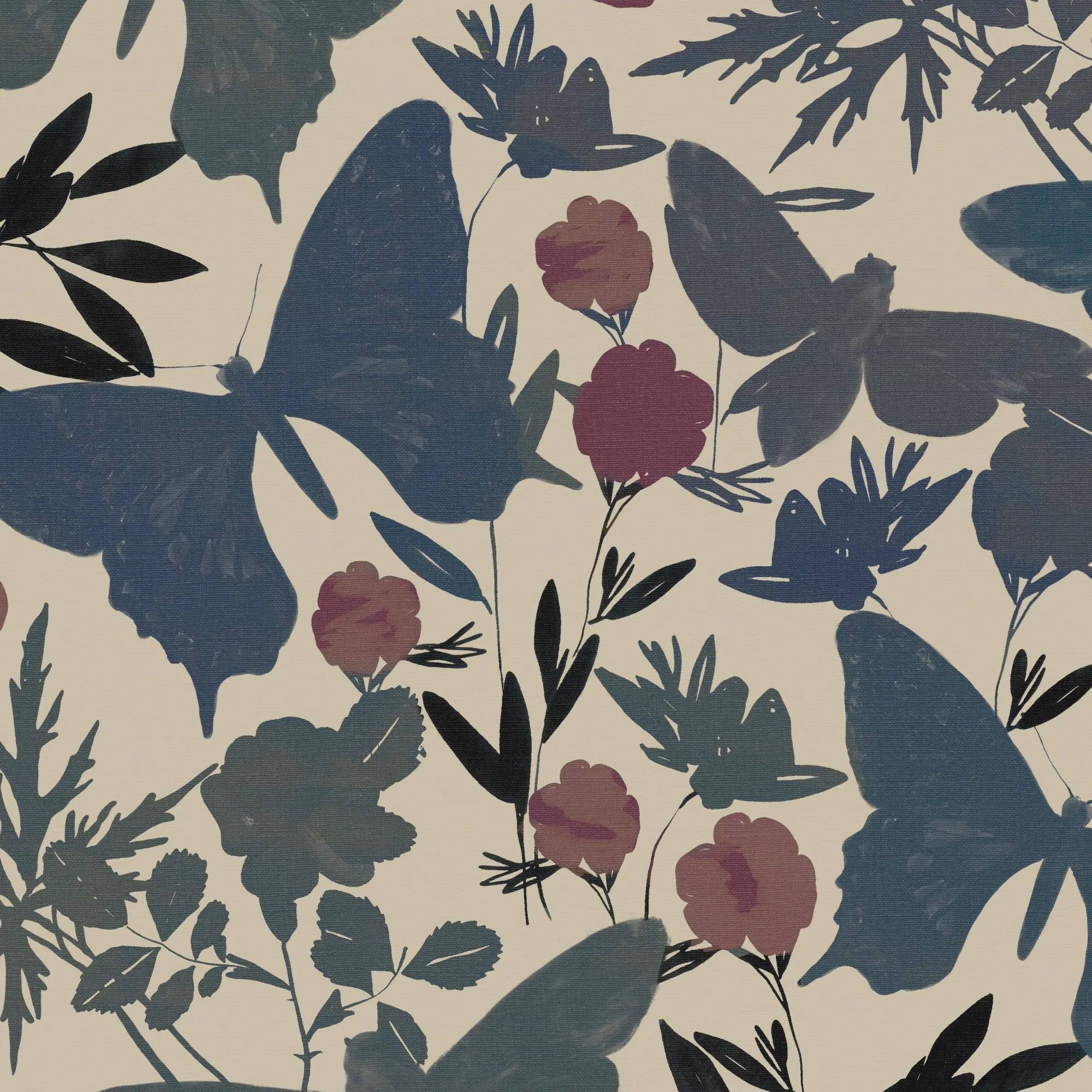 Butterfly flutters in blue