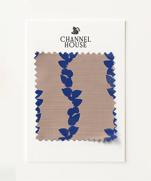 Cobalt Vine on Blush, Fabric