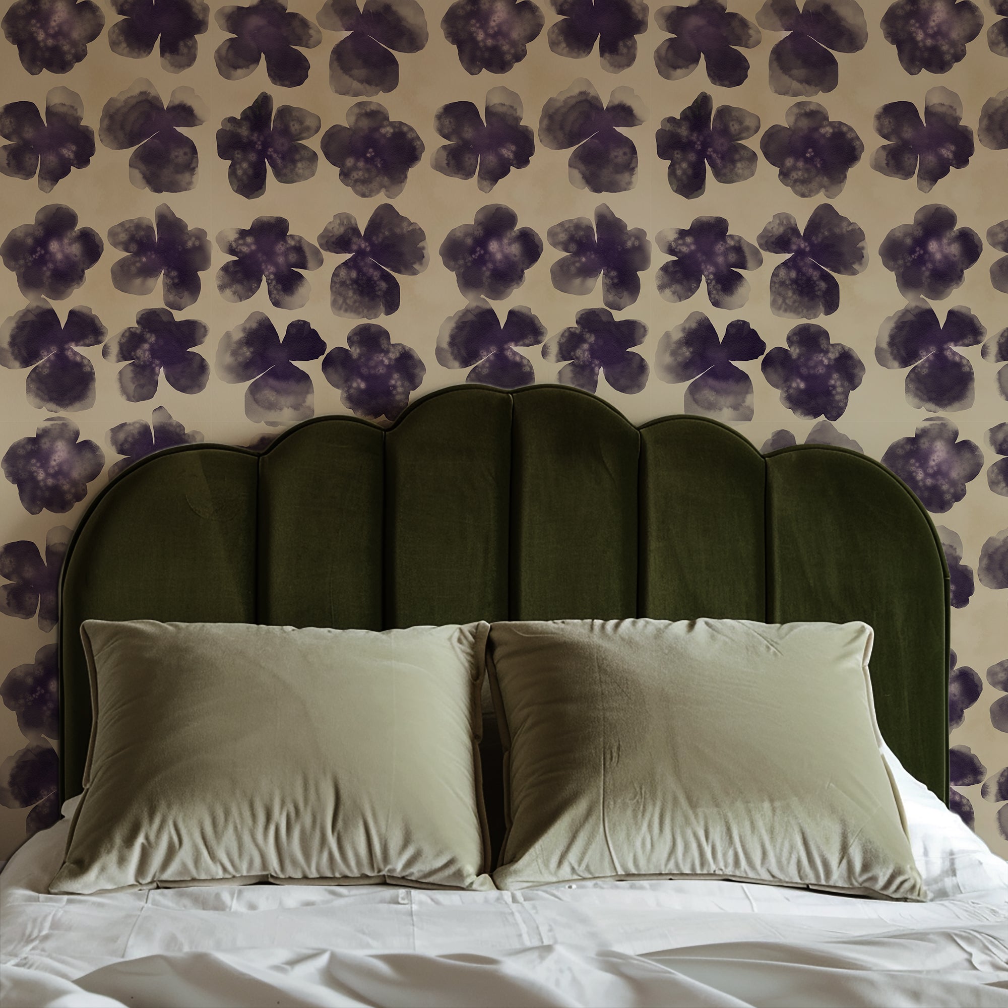 Pressed pansies sandstone and eggplant