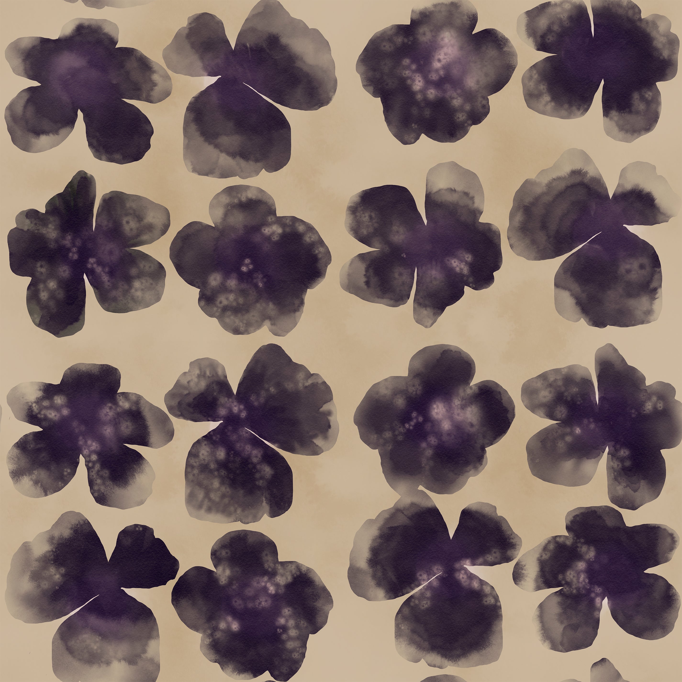 Pressed pansies sandstone and eggplant