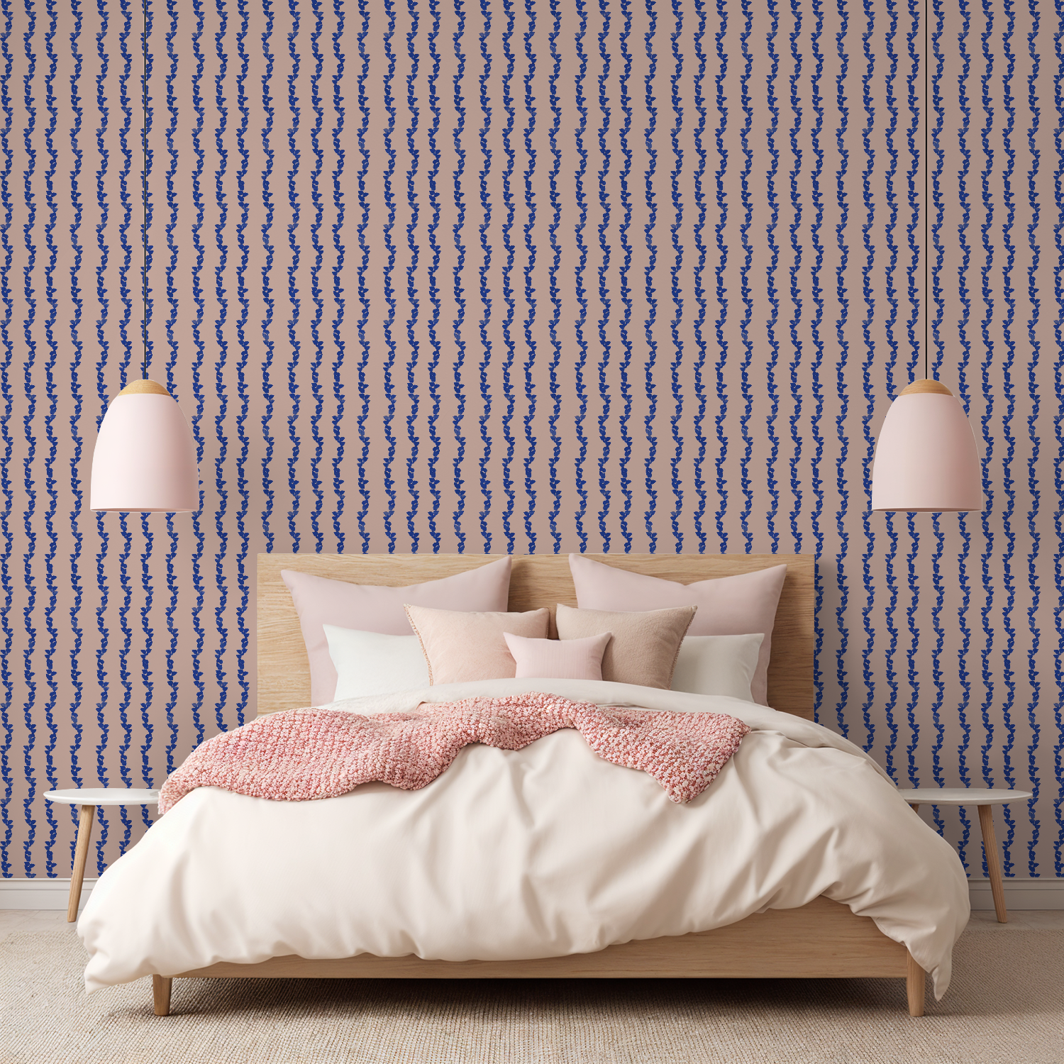 Delicate leaves on pink