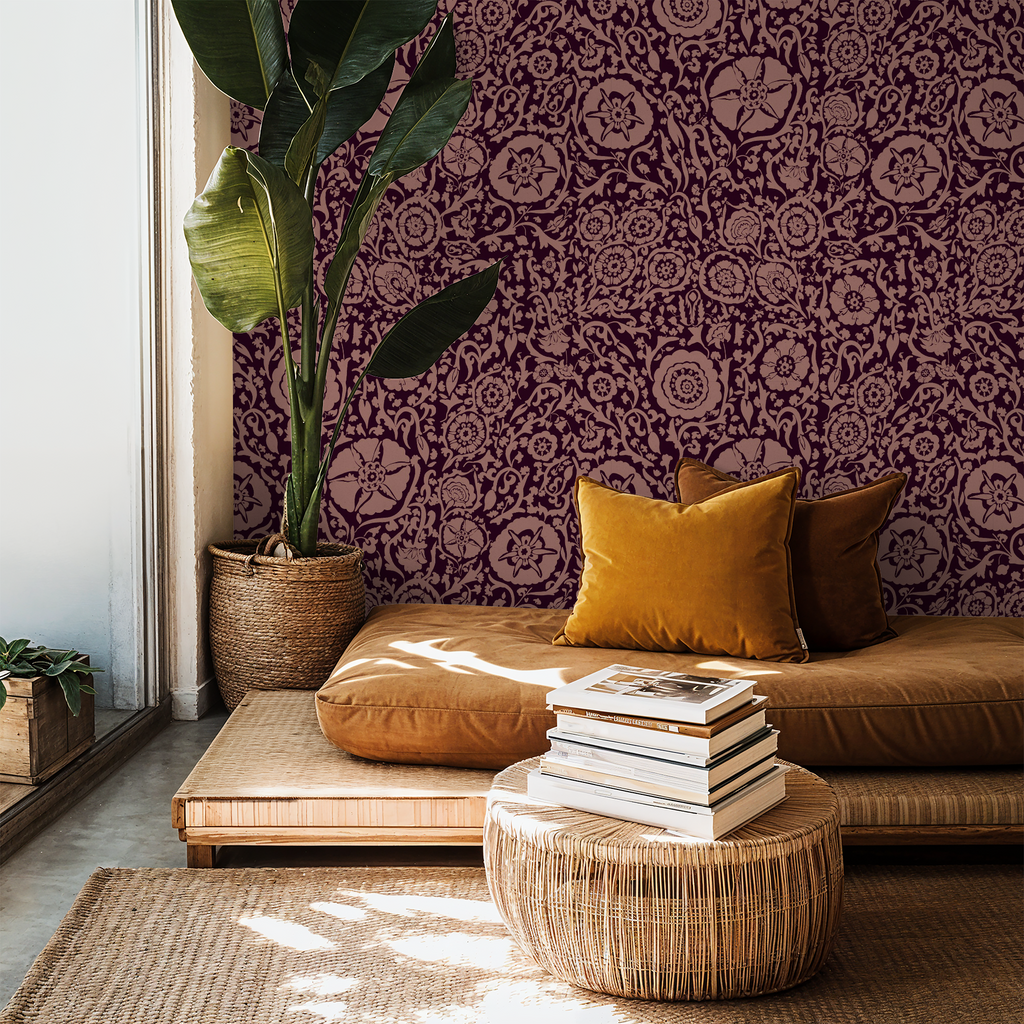 Suzani floral maroon