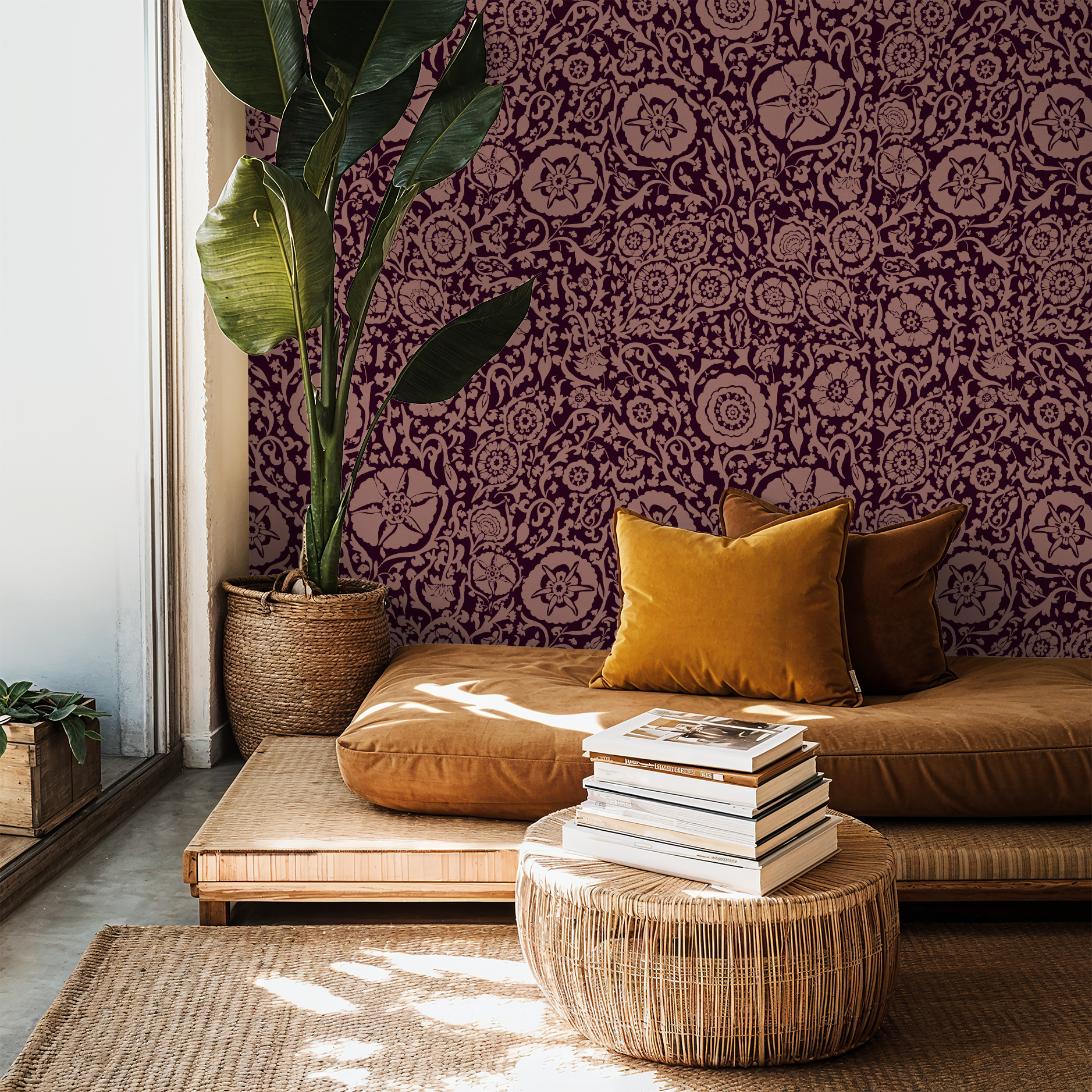 Suzani floral maroon