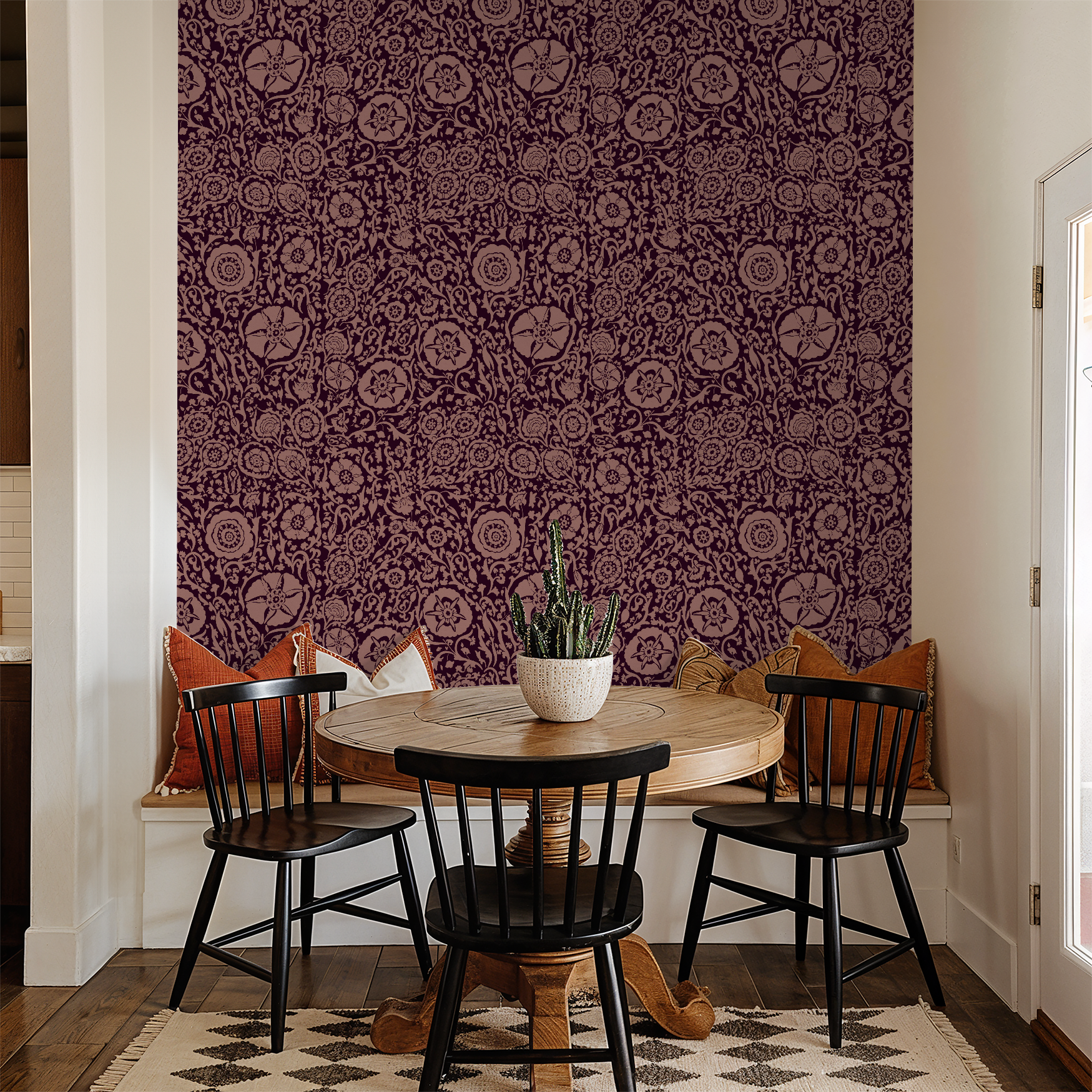 Suzani floral maroon