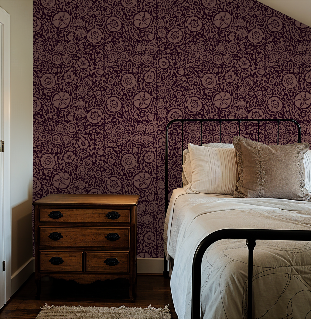 Suzani floral maroon