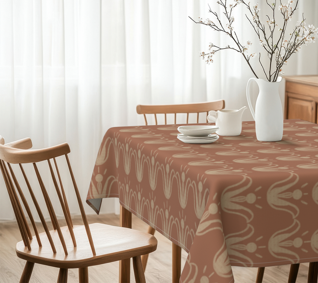 Blush batik tablecloth