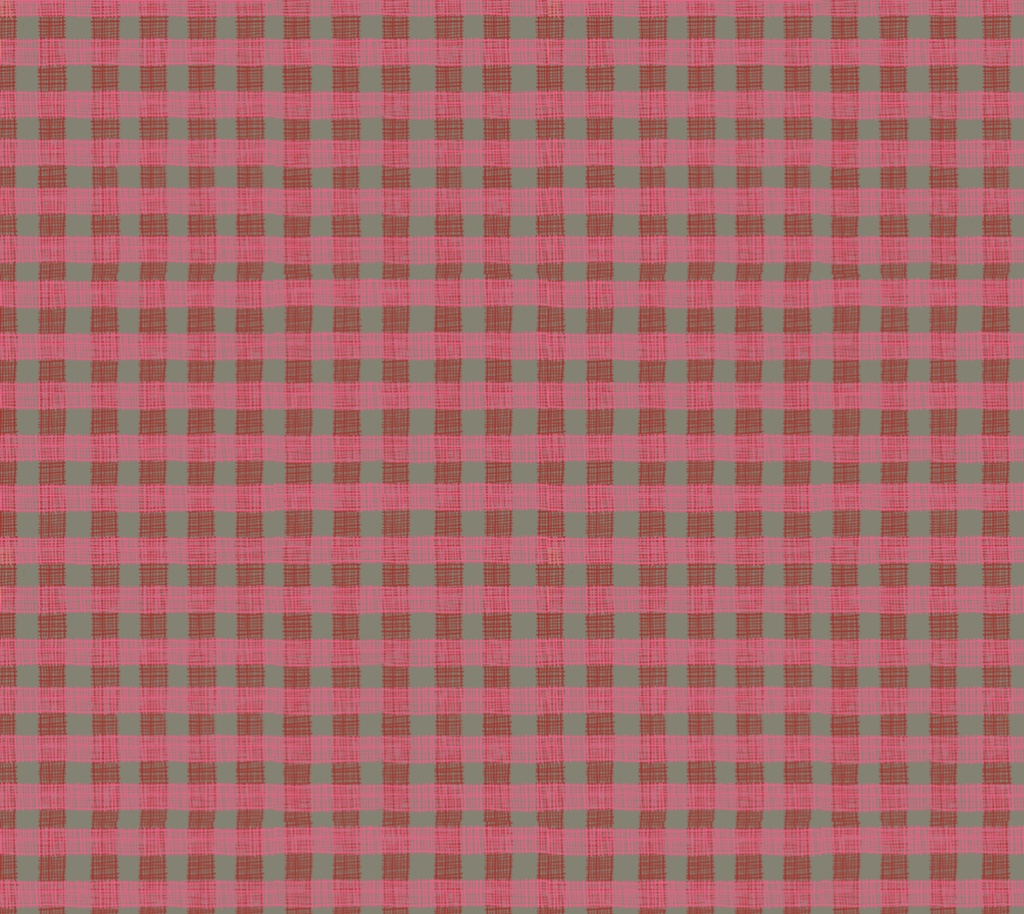 Buffalo plaid in pink red and sage fabric