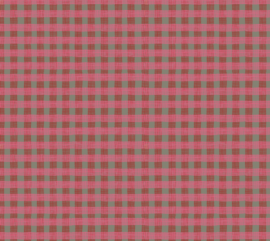 Buffalo plaid in pink red and sage fabric