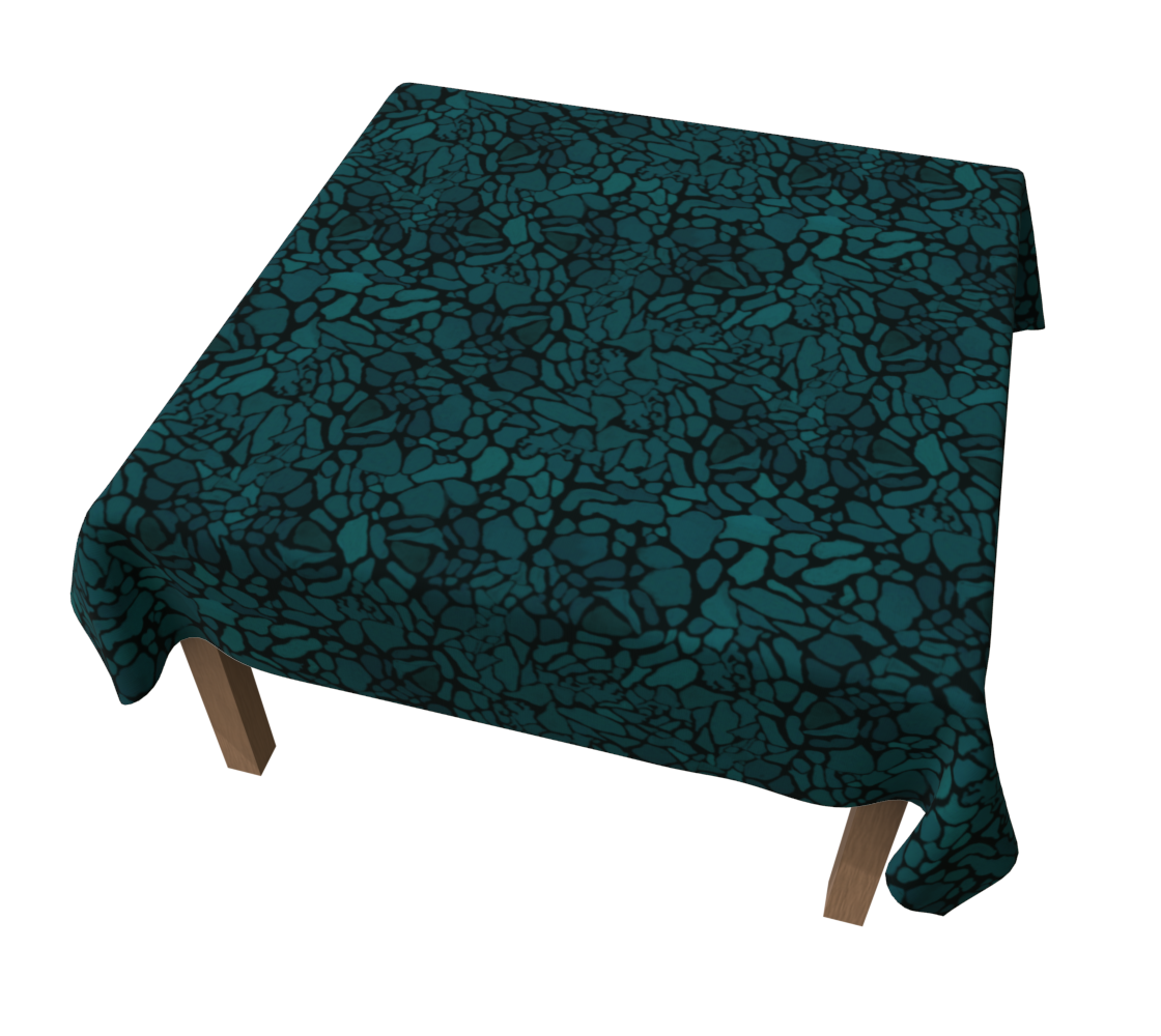 Turquoise mineral tablecloth