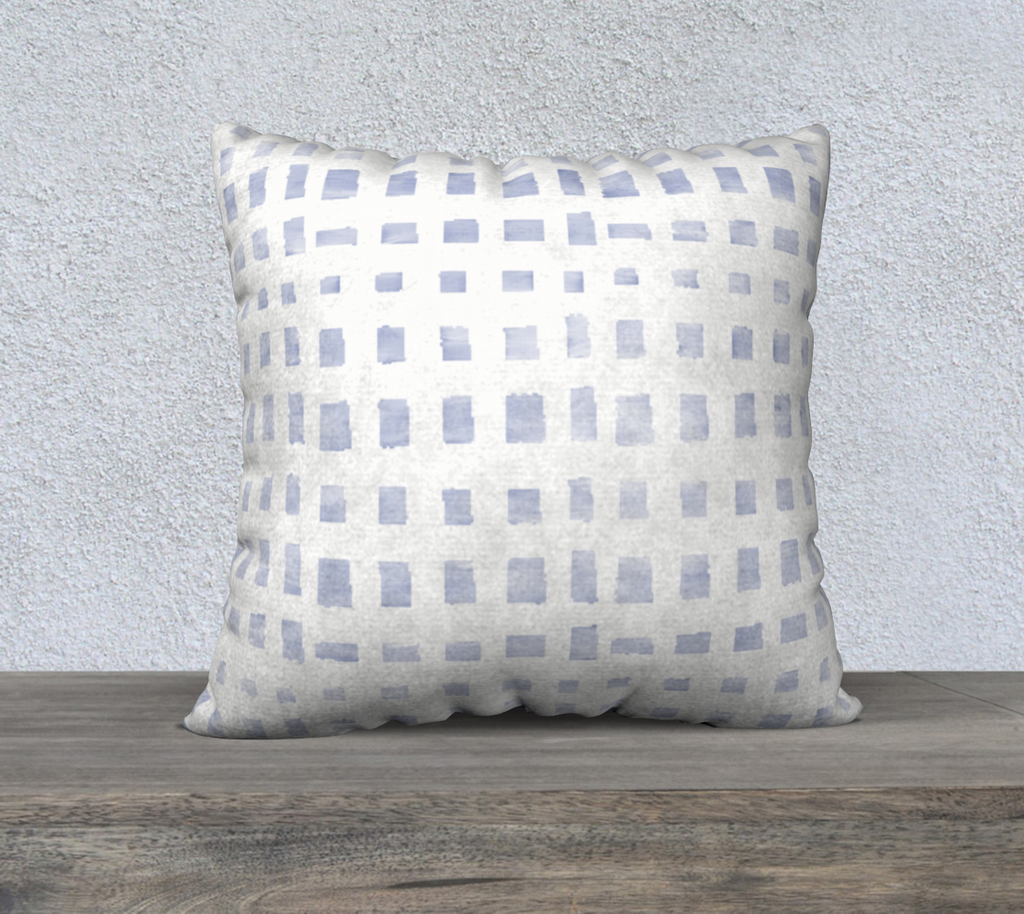 Tidal Grid in Blue, 22in Throw Pillow