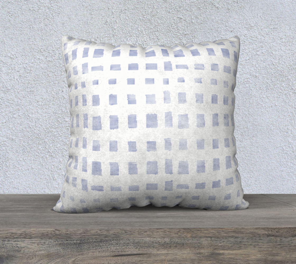 Washed squares in light blue 22in throw pillow