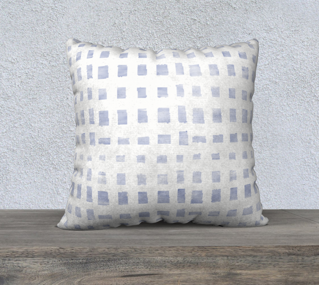 Tidal Grid in Blue, 22in Throw Pillow