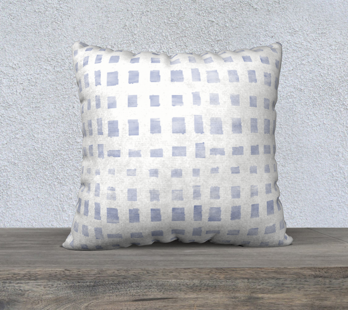 Washed squares in light blue 22in throw pillow