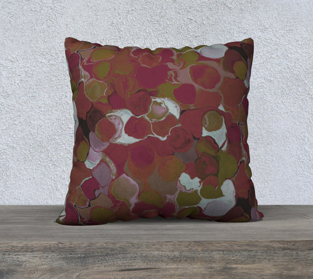 Pink marbleds pillow 22in