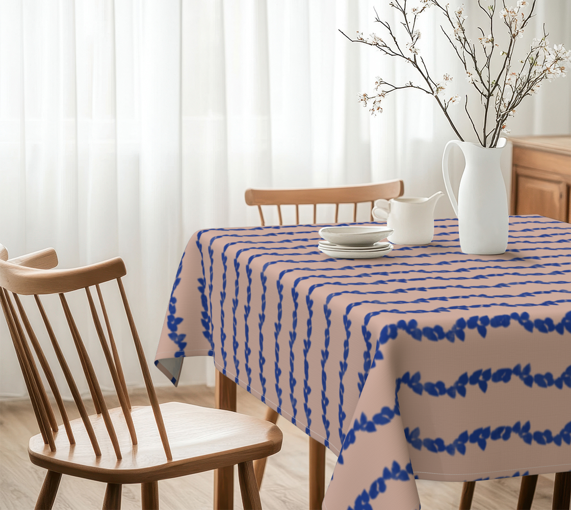 Leaves in pink table cloth