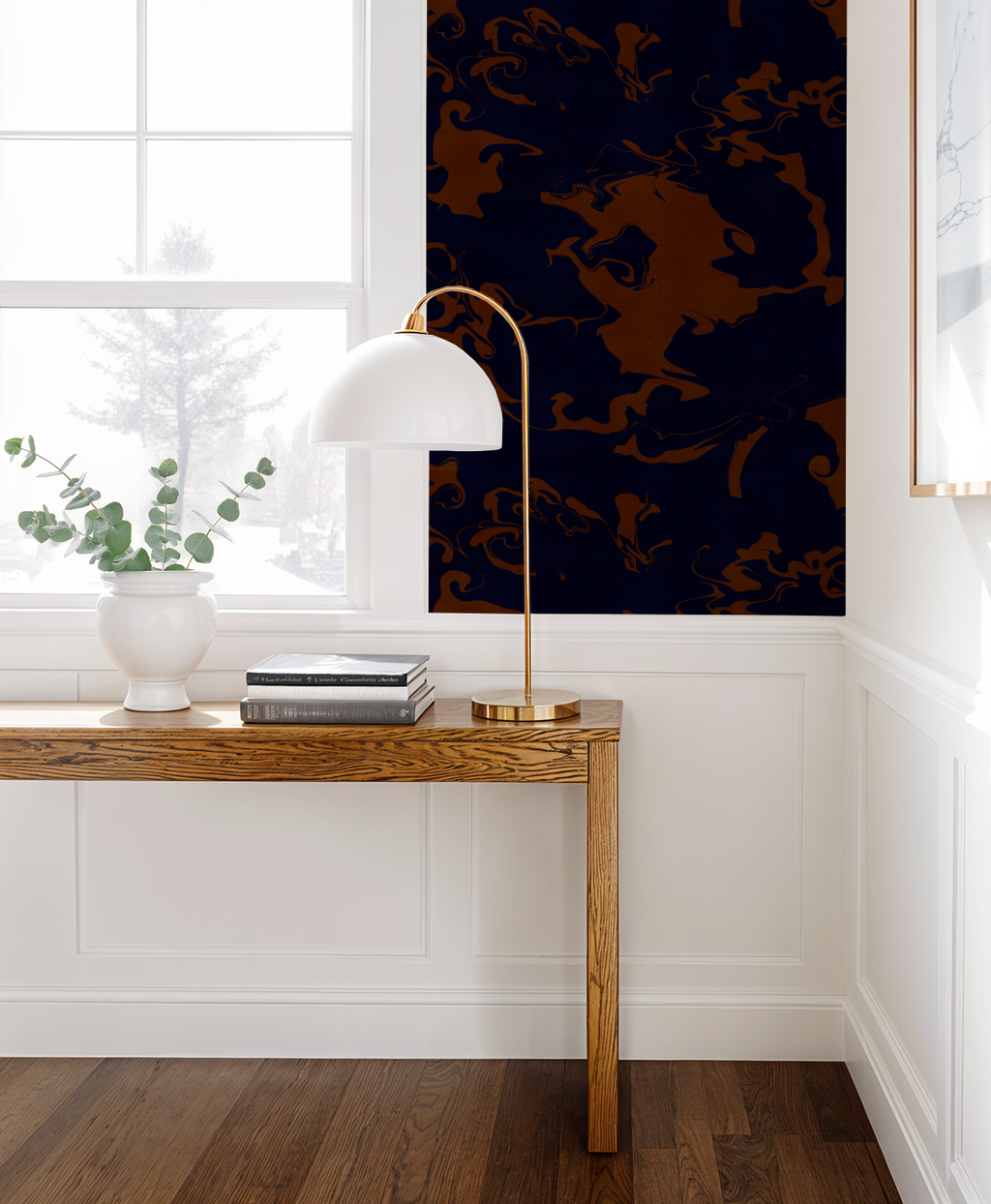 Dark brown and navy marling