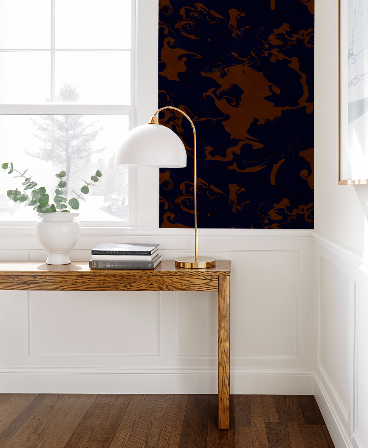 Dark brown and navy marling