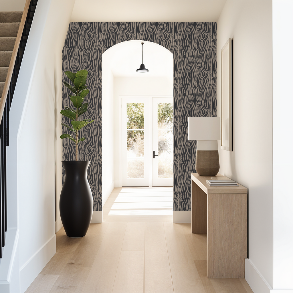 modern wallpaper pattern zebra dreams of water in ink from channel house nyc