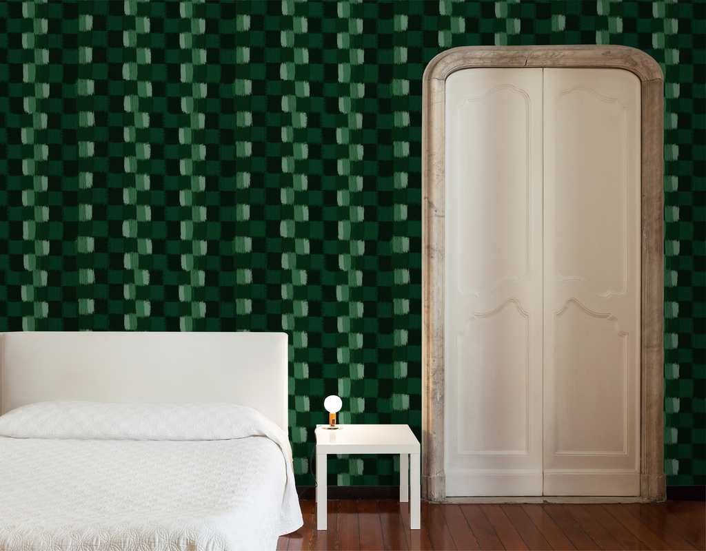 Quilted scratches in greens