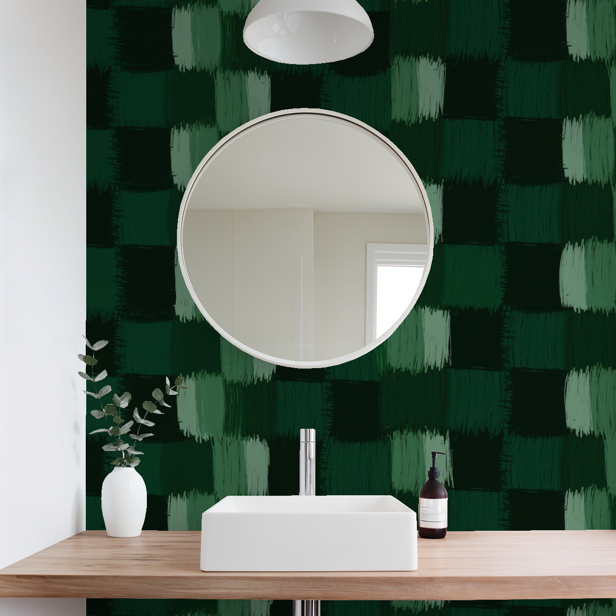 Quilted scratches in greens