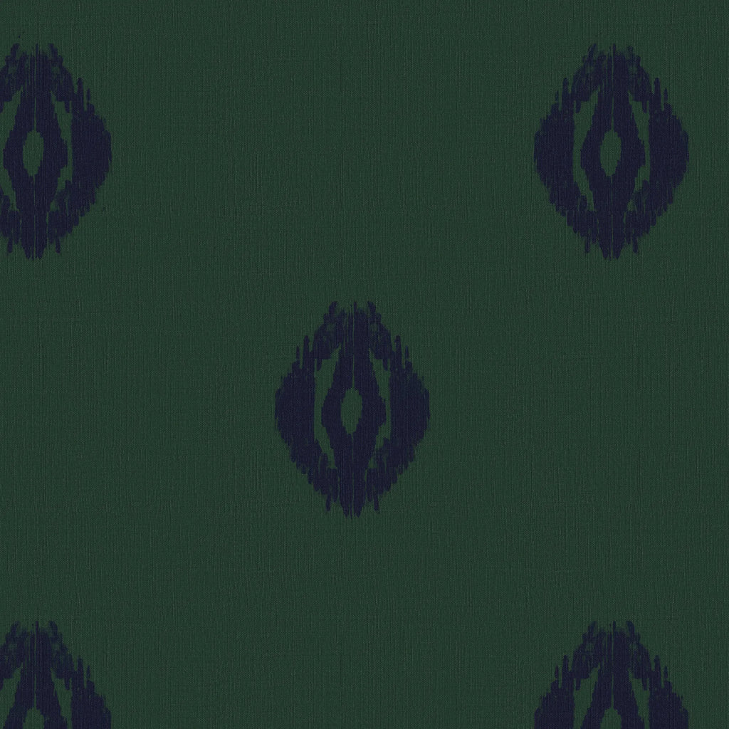 Preppy ikat blue & green wallpaper