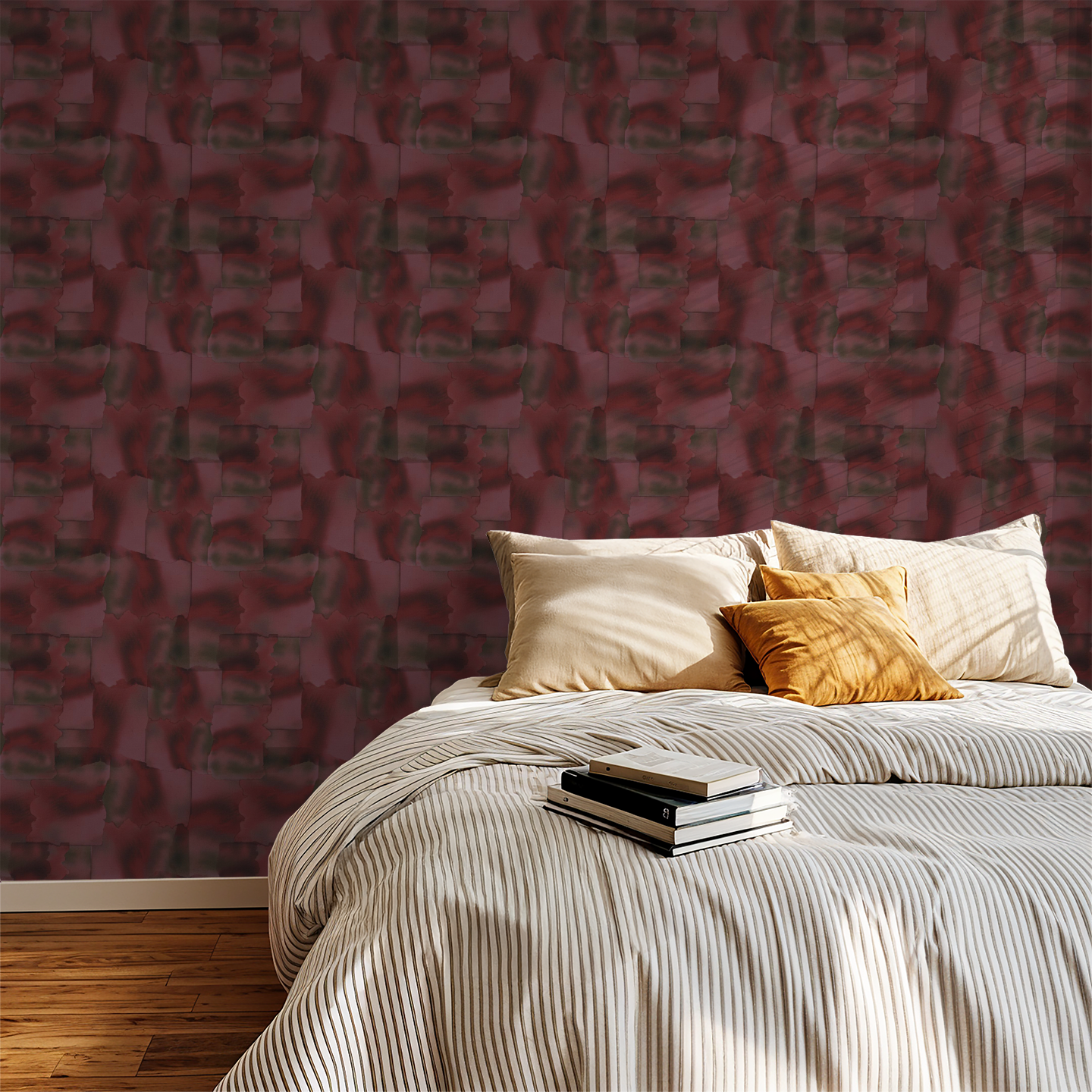 Washed fields in red and pink