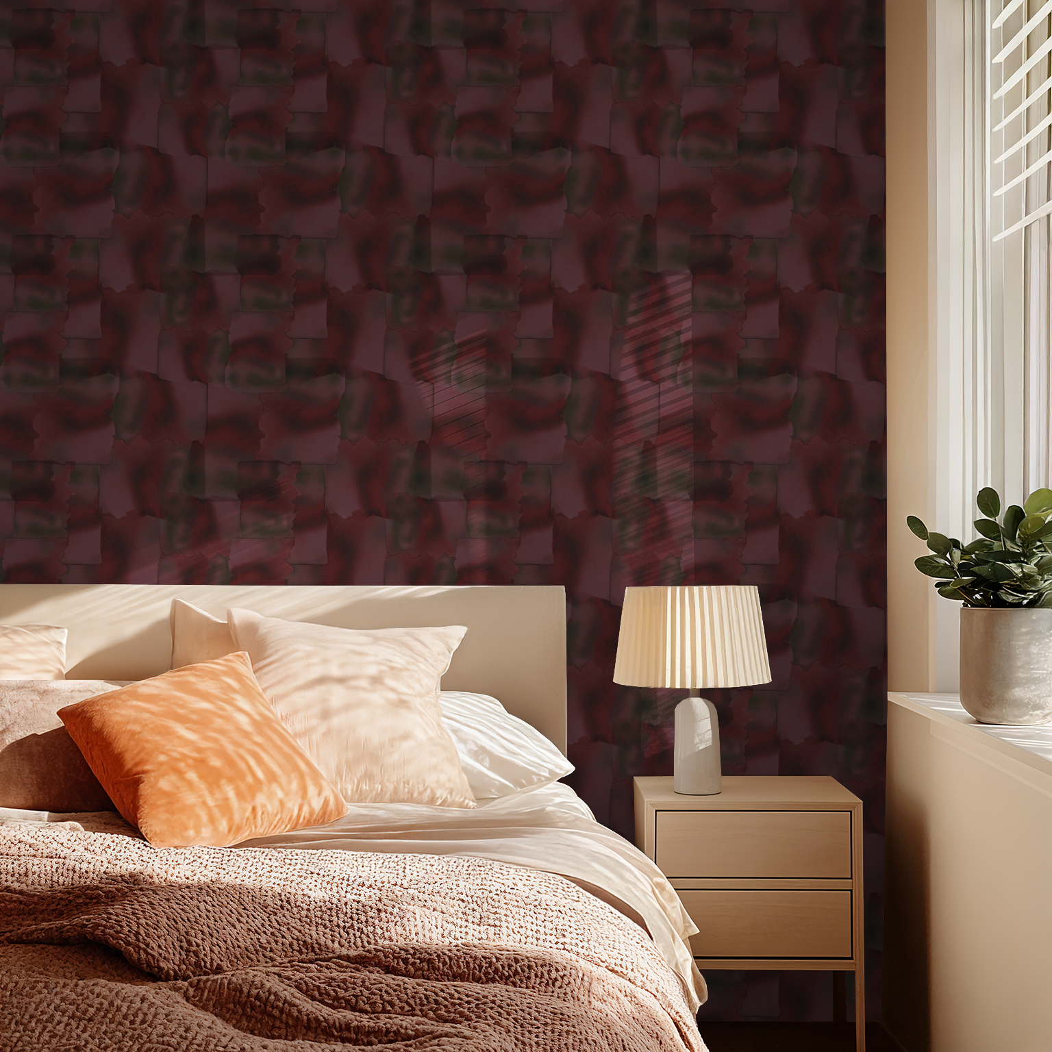 Washed fields in red and pink